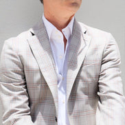 Light Gray Overcheck Jacket – Made in Italy