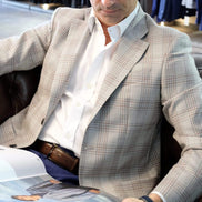 Light Gray Overcheck Jacket – Made in Italy