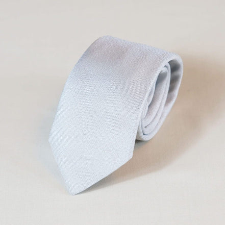 Corbata de seda gris lisa – Fabricada en Italia