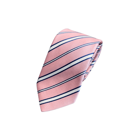 Pink, White and Black Silk Tie – Made in Italy