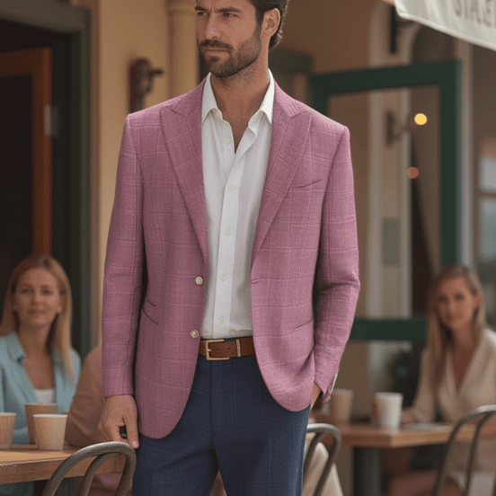 Light Pink Windowpane Sport Jacket – Made in Italy
