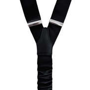 Black Barathea Silk Tuxedo Suspenders – Made in Italy