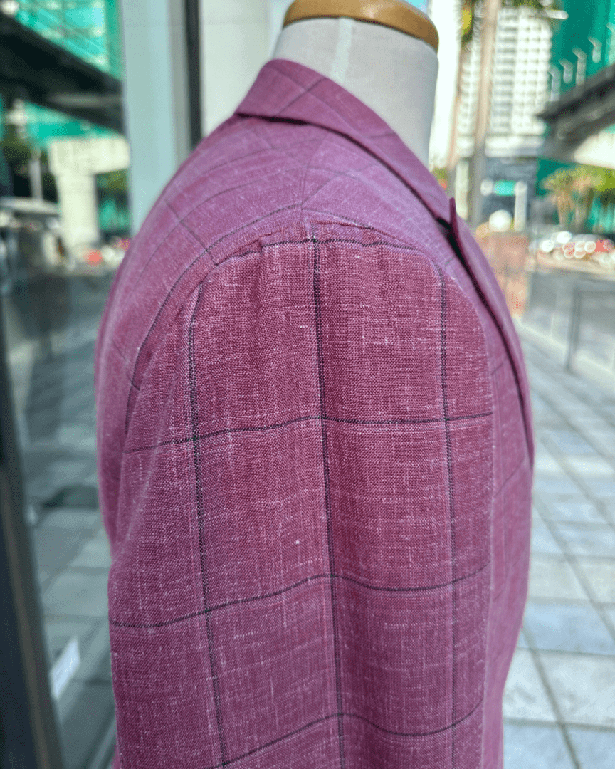 Chaqueta deportiva rosa claro con diseño de ventana – Fabricada en Italia