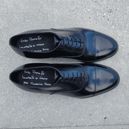 Classic Polished Black Oxford with Toe Cap by Bonafè
