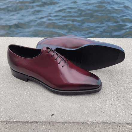 Bordeaux Wholecut Oxford Hand Aged Calf Leather Shoes by Bonafè