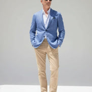 Light Blue Checked Jacket – Made in Italy