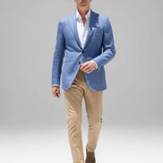 Light Blue Checked Jacket – Made in Italy