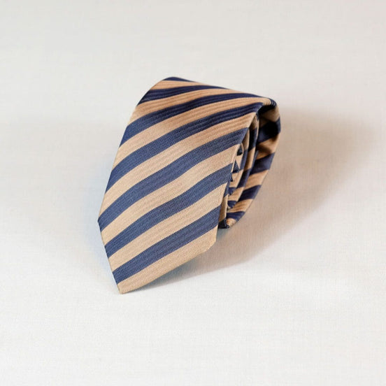 Brown Blue Silk Tie – Made in Italy