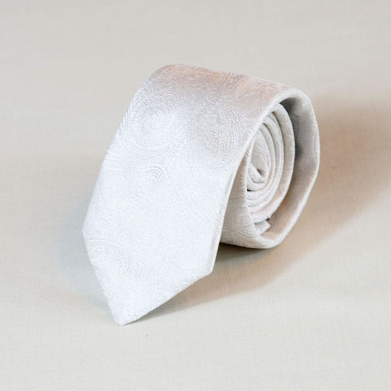 Corbata de seda gris perla – Hecha en Italia