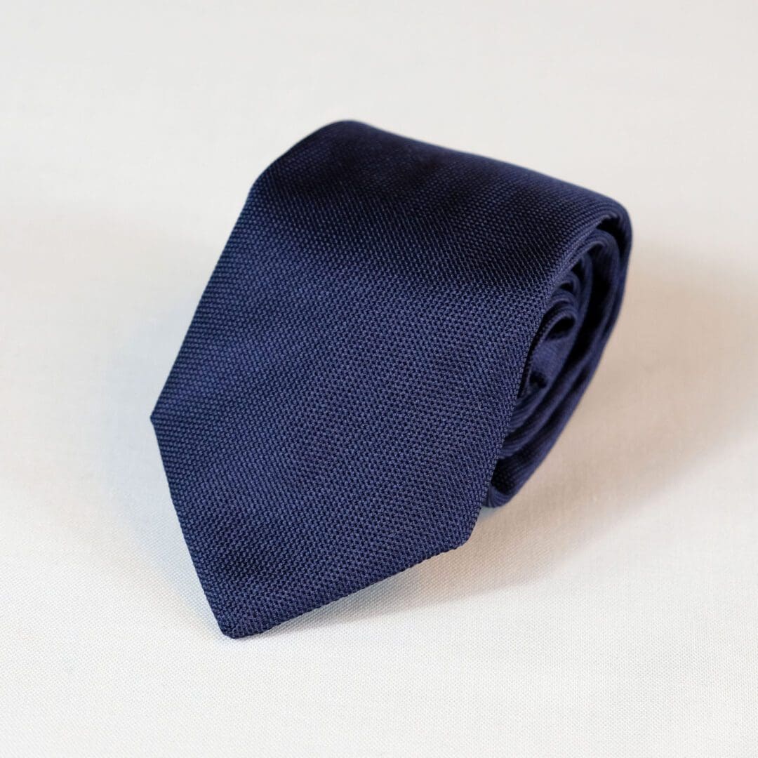 Navy Blue Silk Tie – Grenadine – Made in Italy