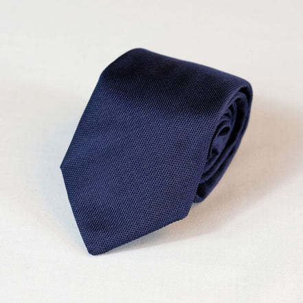 Navy Blue Silk Tie – Grenadine – Made in Italy