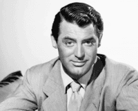 A black and white photo of cary grant