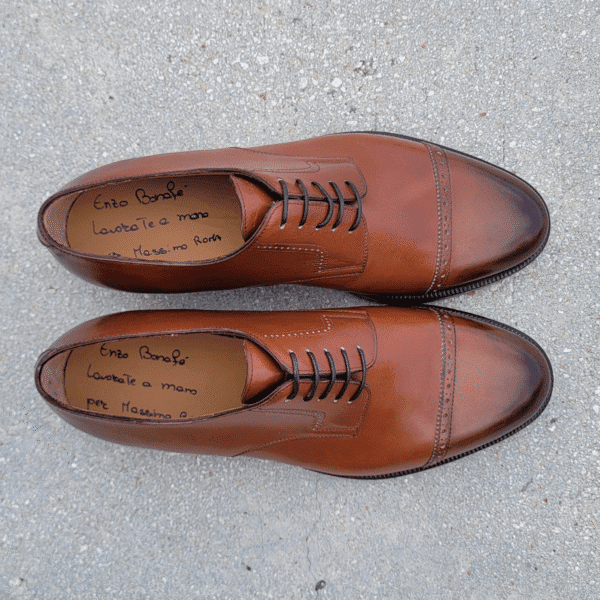 Medium Brown Derby with Brogue Toe Cap by Bonafè - Image 2