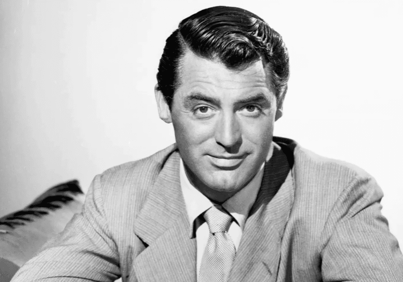 A black and white photo of cary grant